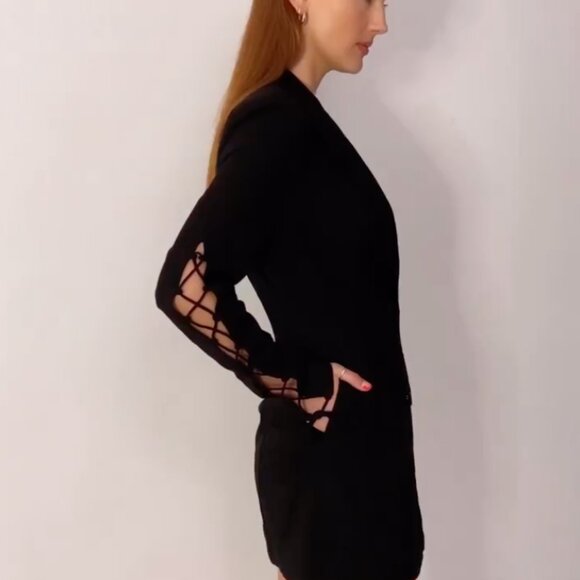 BOSKEMPER REVOLUTION BLAZER/MINI DRESS IN NOIR BLACK SIZE MEDIUM NWT - Picture 9 of 13